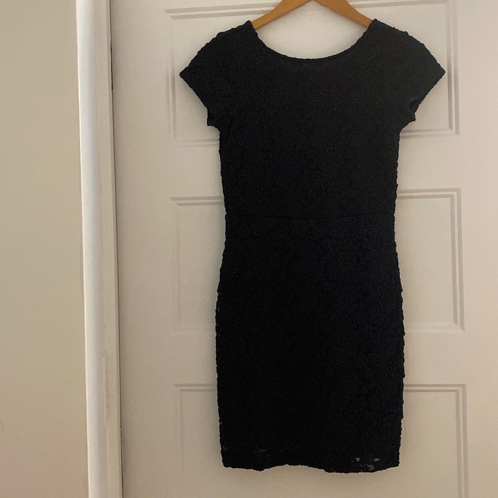 2016 Women’s Loft little black dress with black lace